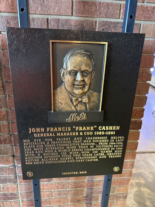 John Francis "Frank" Cashen Marker. Click for full size. John Francis "Frank" Cashen Marker image. Click for full size.