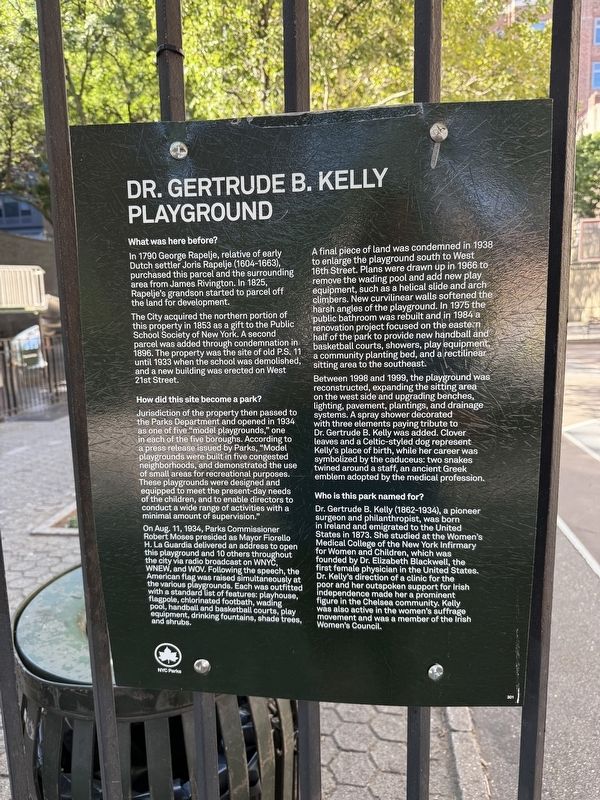 Dr. Gertrude B. Kelly Playground Marker. Click for full size. Dr. Gertrude B. Kelly Playground Marker image. Click for full size.