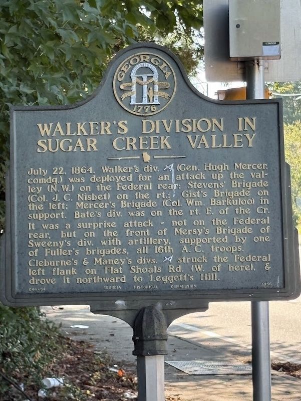 Walker's Division In Sugar Creek Valley Marker. Click for full size. Walker's Division In Sugar Creek Valley Marker image. Click for full size.