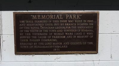 Memorial Park - Marker image. Click for full size.
