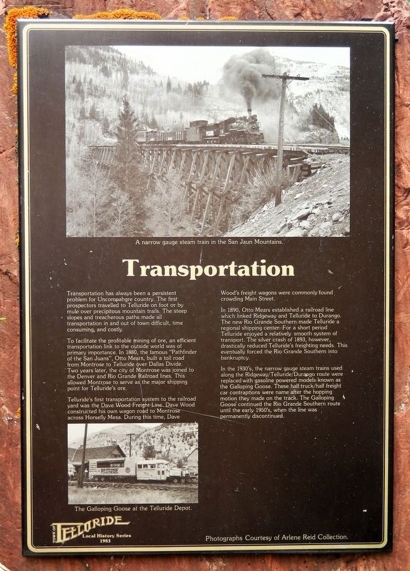 Transportation Marker. Click for full size. Transportation Marker image. Click for full size.