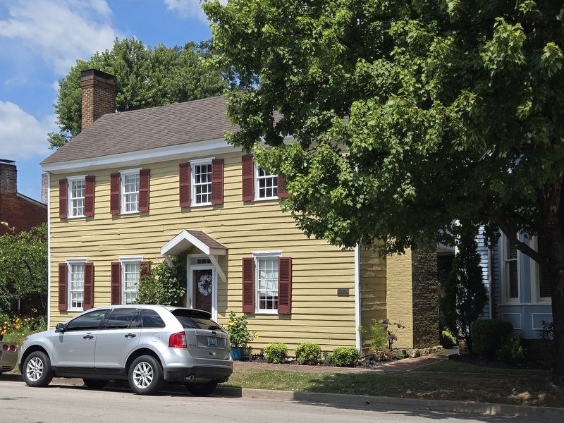 The Jacob Rizer House. Marker is at the far right corner of the house image. Click for full size.