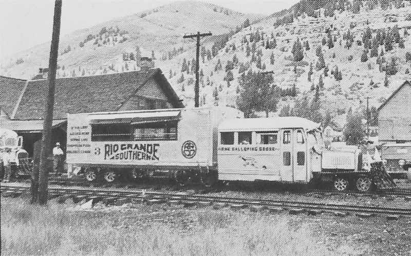 Marker detail: The Galloping Goose at the Telluride Depot. Click for full size. Marker detail: The Galloping Goose at the Telluride Depot image. Click for full size.