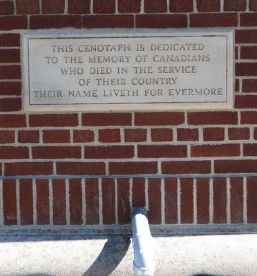 Niagara-on-the-Lake Cenotaph - south-west text image. Click for full size.