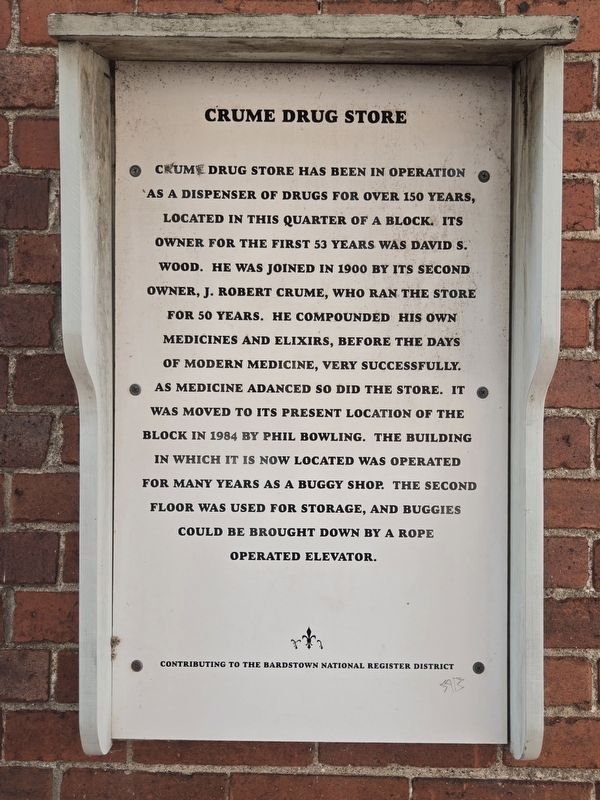 Crume Drug Store Marker. Click for full size. Crume Drug Store Marker image. Click for full size.