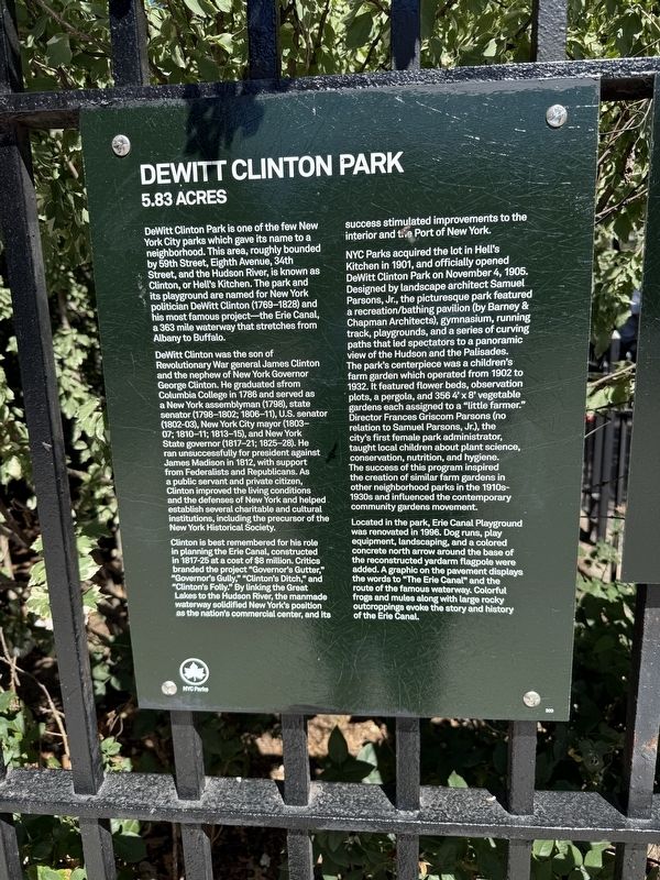 DeWitt Clinton Park Marker image. Click for full size.