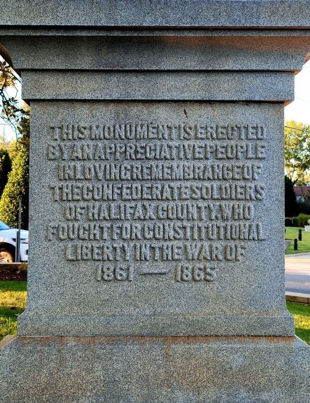 Halifax County Confederate Monument. Click for full size. Halifax County Confederate Monument image. Click for full size.