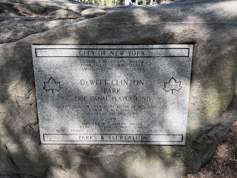 DeWitt Clinton Park Marker. Click for full size. DeWitt Clinton Park Marker image. Click for full size.
