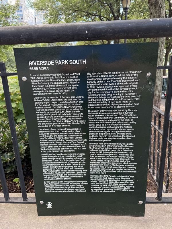 Riverside Park South Marker image. Click for full size.