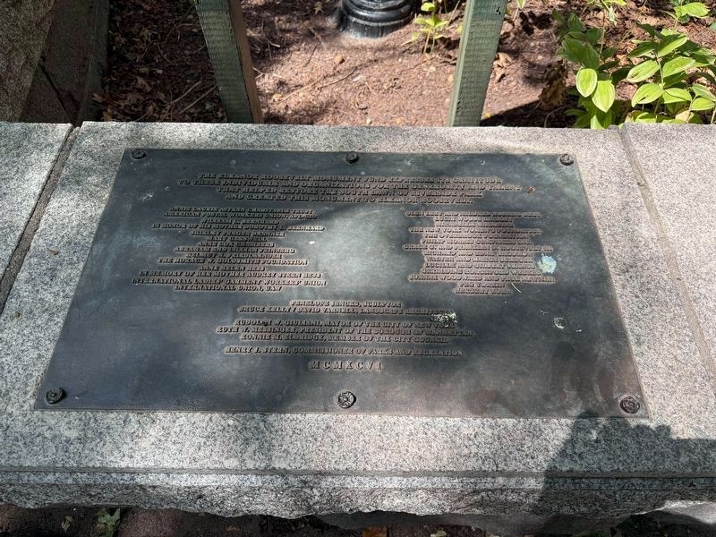 Dedication plaque for the sculpture. Click for full size. Dedication plaque for the sculpture image. Click for full size.
