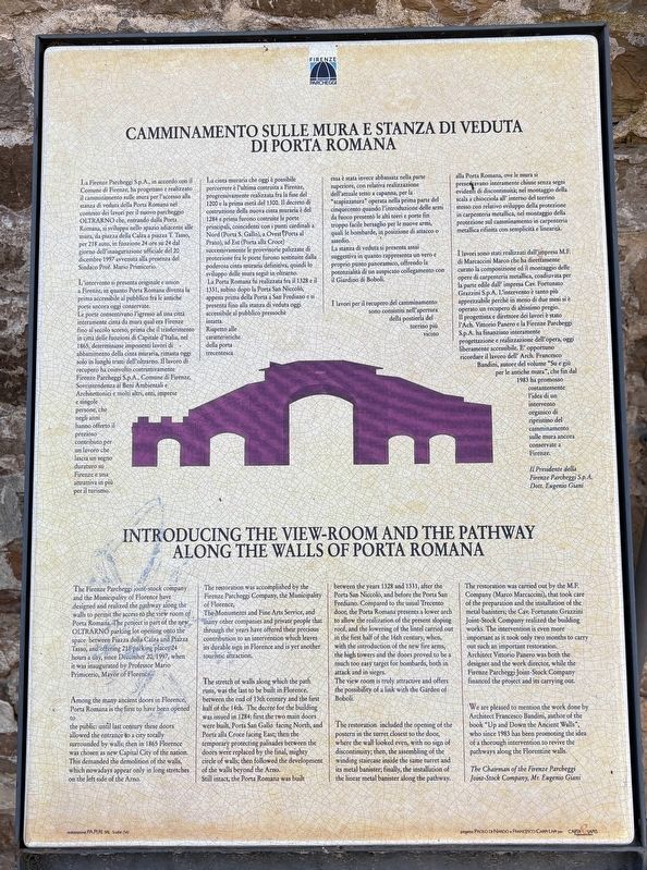 Camminatmento Sulle Mura e Stanza di Veduta di Porta Romana Marker image. Click for full size.