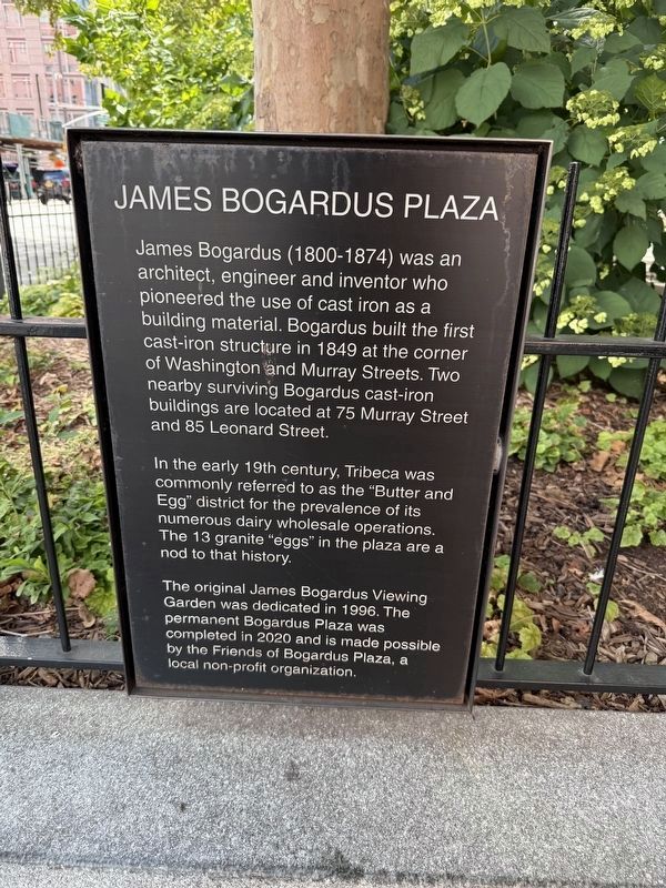 James Bogardus Plaza Marker. Click for full size. James Bogardus Plaza Marker image. Click for full size.