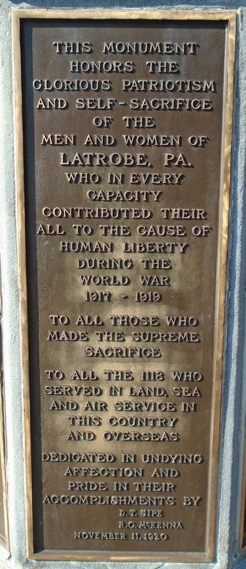 World War Memorial Dedication. Click for full size. World War Memorial Dedication image. Click for full size.