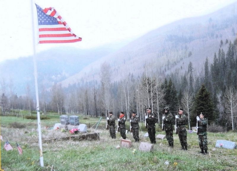 Marker detail: Honor Guard provided by the American Legion, VFW and DAV. Click for full size. Marker detail: Honor Guard provided by the American Legion, VFW and DAV image. Click for full size.
