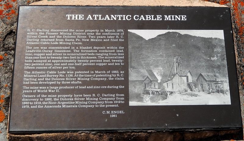 The Atlantic Cable Mine Marker. Click for full size. The Atlantic Cable Mine Marker image. Click for full size.