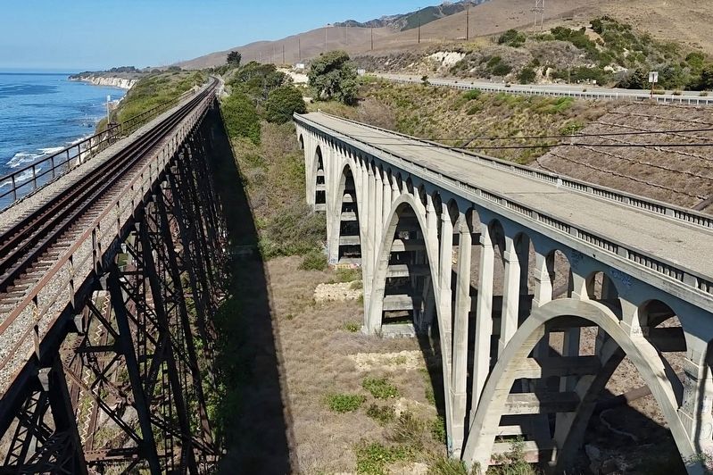 Railroad Trestle and Old Highway 101 Bridge. Click for full size. Railroad Trestle and Old Highway 101 Bridge image. Click for full size.