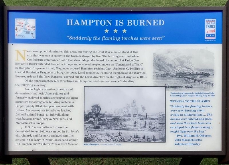 Hampton Is Burned Marker image. Click for full size.