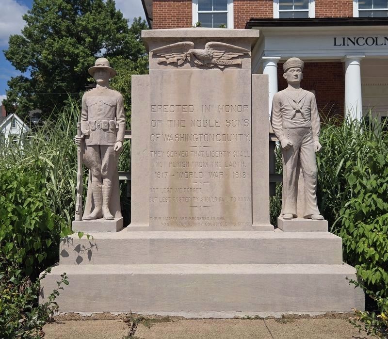 Closeup shot, World War I Monument. Click for full size. Closeup shot, World War I Monument image. Click for full size.