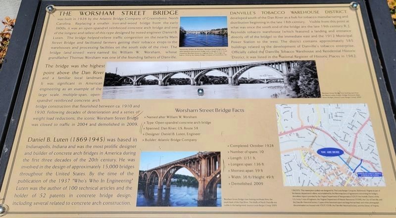 The Worsham Street Bridge Marker image. Click for full size.