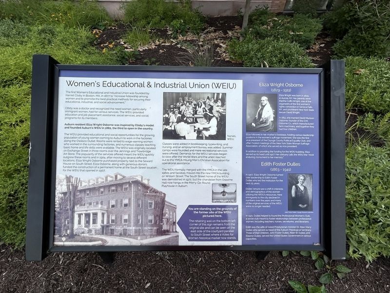 Women�s Educational & Industrial Union (WEIU) Marker image. Click for full size.