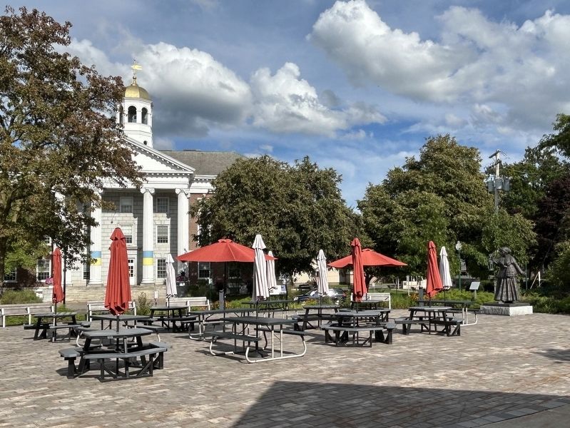 Area In Front of Women�s Educational & Industrial Union (WEIU) Marker image. Click for full size.