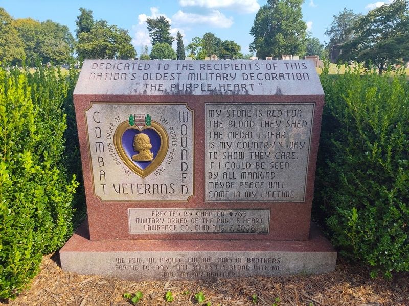 Purple Heart Memorial Marker. Click for full size. Purple Heart Memorial Marker image. Click for full size.
