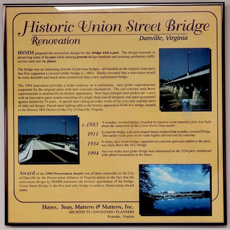 Union Street Bridge Project Information Panel. Click for full size. Union Street Bridge Project Information Panel image. Click for full size.