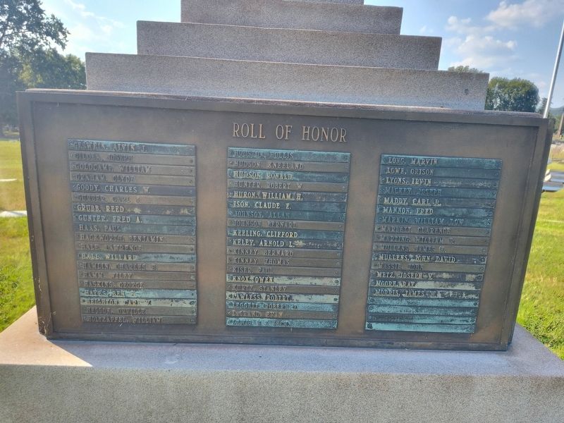 Lawrence County World War I & II Roll of Honor Marker. Click for full size. Lawrence County World War I & II Roll of Honor Marker image. Click for full size.