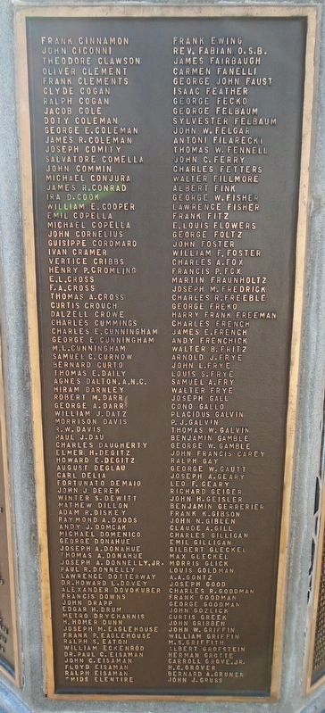 World War Memorial Other Units Panel 2. Click for full size. World War Memorial Other Units Panel 2 image. Click for full size.