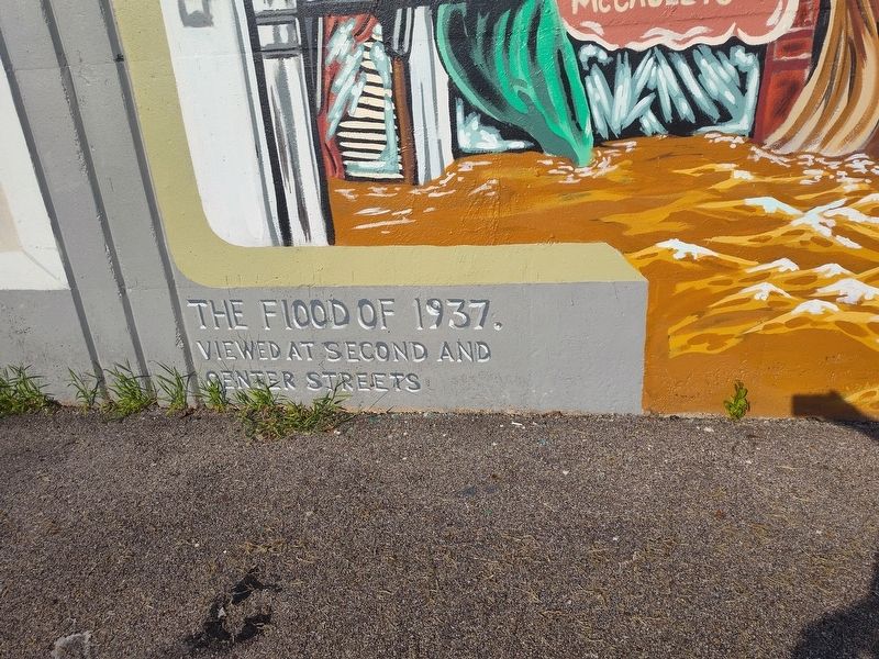 The flood of 1937 Marker. Click for full size. The flood of 1937 Marker image. Click for full size.