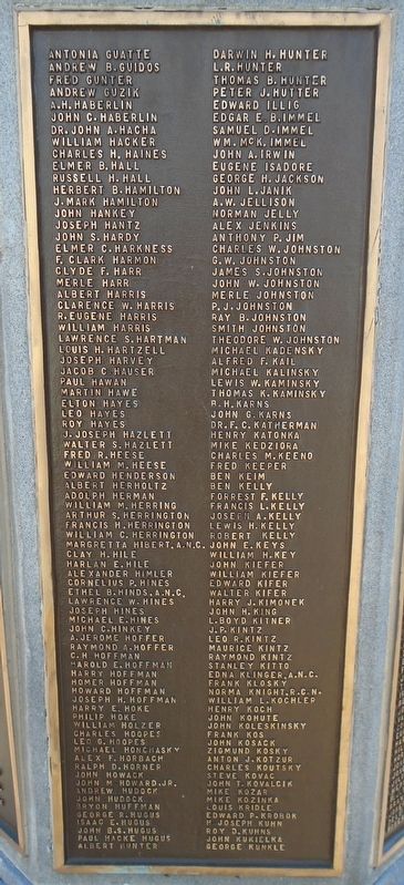 World War Memorial Panel 3. Click for full size. World War Memorial Panel 3 image. Click for full size.