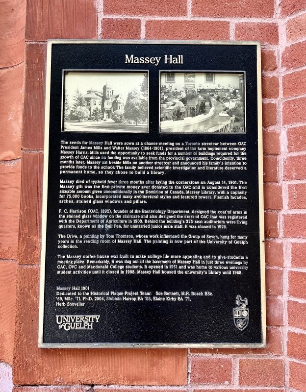Massey Hall Marker. Click for full size. Massey Hall Marker image. Click for full size.
