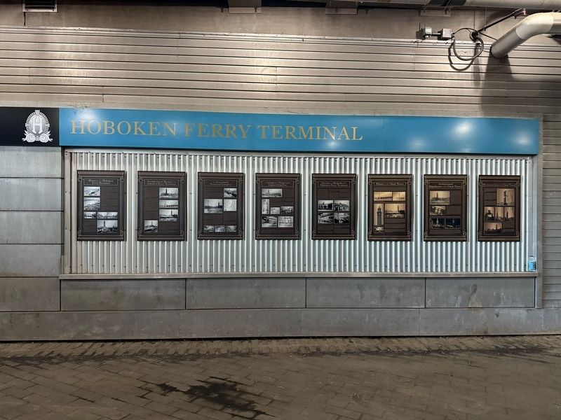 Hoboken Ferry Terminal markers. Click for full size. Hoboken Ferry Terminal markers image. Click for full size.