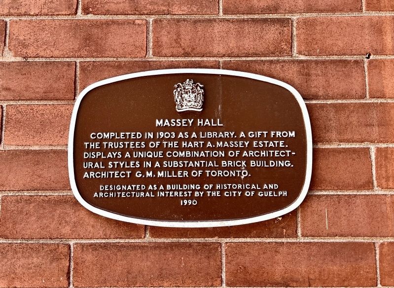 Massey Hall Marker. Click for full size. Massey Hall Marker image. Click for full size.