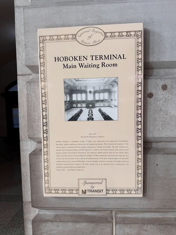 National Register of Historic Places plaque inside of the Main Waiting Room. Click for full size. National Register of Historic Places plaque inside of the Main Waiting Room image. Click for full size.