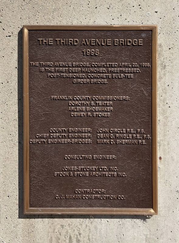 The Third Avenue Bridge Marker. Click for full size. The Third Avenue Bridge Marker image. Click for full size.