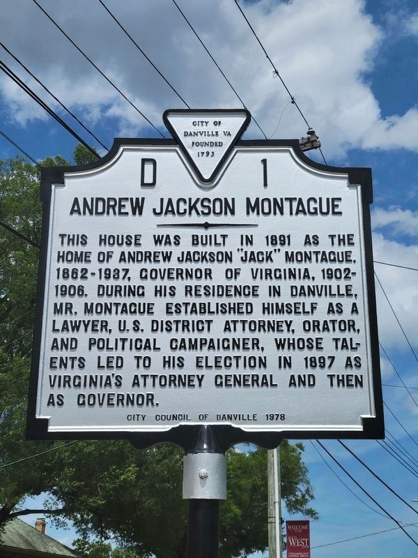 Andrew Jackson Montague Marker image. Click for full size.