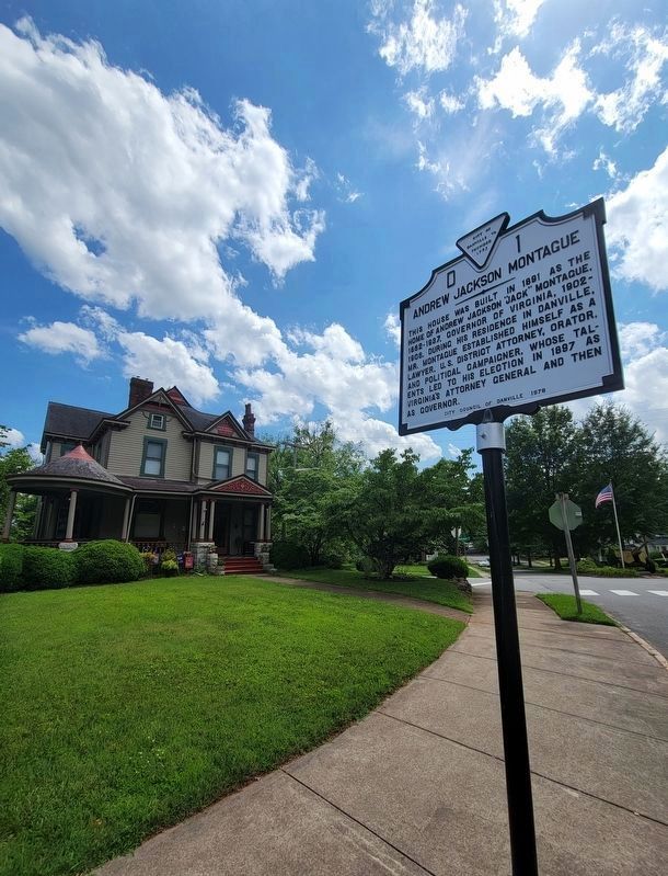 Andrew Jackson Montague Marker and house image. Click for full size.