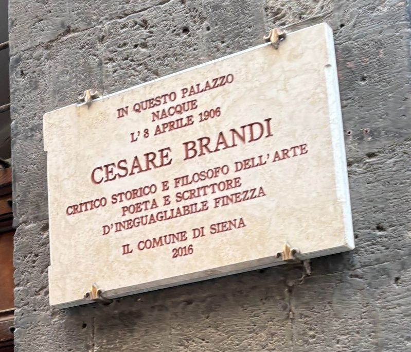 Cesare Brandi Marker image. Click for full size.