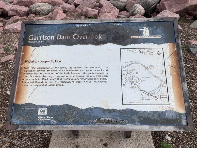 Garrison Dam Overlook Marker. Click for full size. Garrison Dam Overlook Marker image. Click for full size.