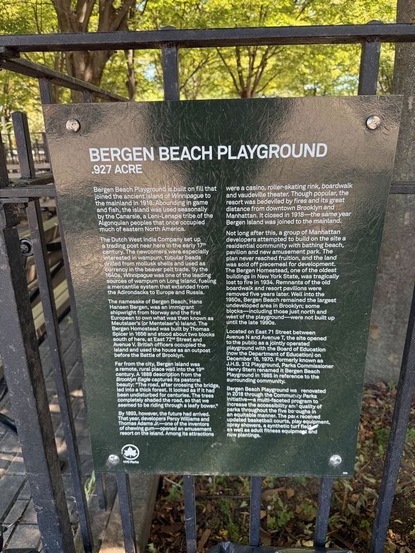 Bergen Beach Playground Marker image. Click for full size.
