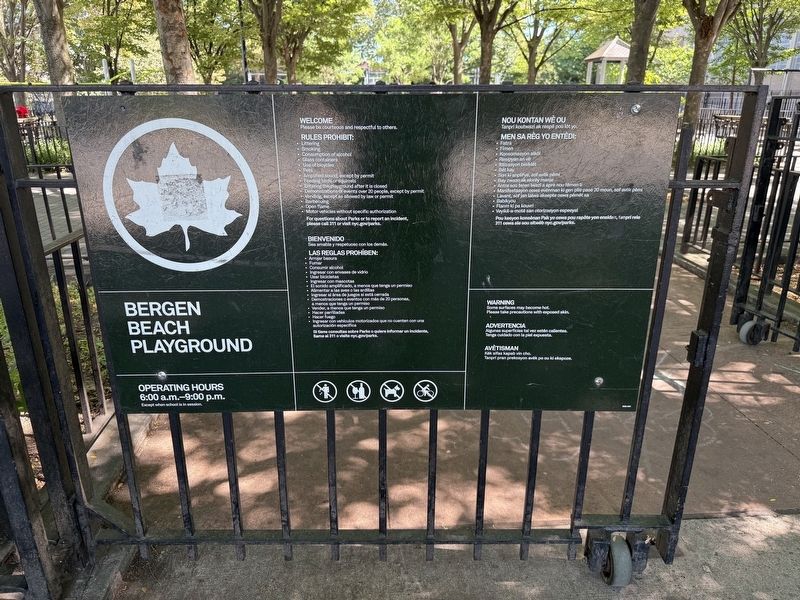 Bergen Beach Playground Marker image. Click for full size.