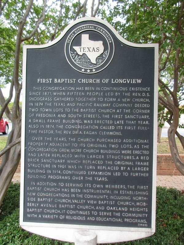 First Baptist Church of Longview Marker image. Click for full size.