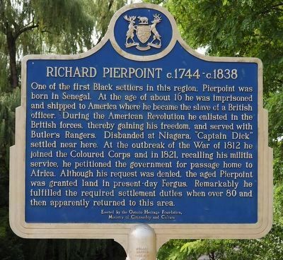 Richard Pierpoint c.1744-c.1838 - Marker image. Click for full size.