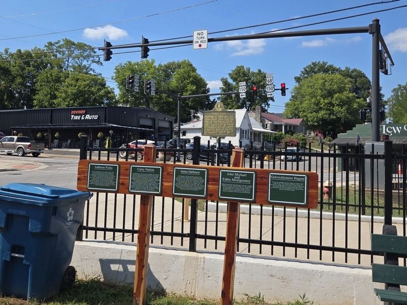 Gravicalymene Hagani Marker, located as part of a series of markers, located far right image. Click for full size.