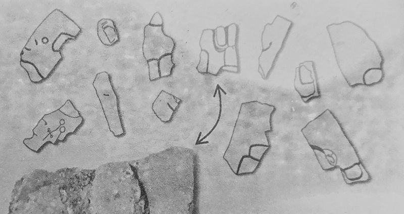 Marker detail: Rock faces of the twelve petroglyph carved boulders found near Sapinero. Click for full size. Marker detail: Rock faces of the twelve petroglyph carved boulders found near Sapinero image. Click for full size.
