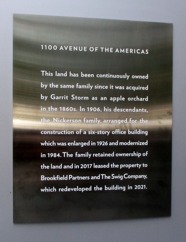 1100 Avenue of the Americas Marker. Click for full size. 1100 Avenue of the Americas Marker image. Click for full size.