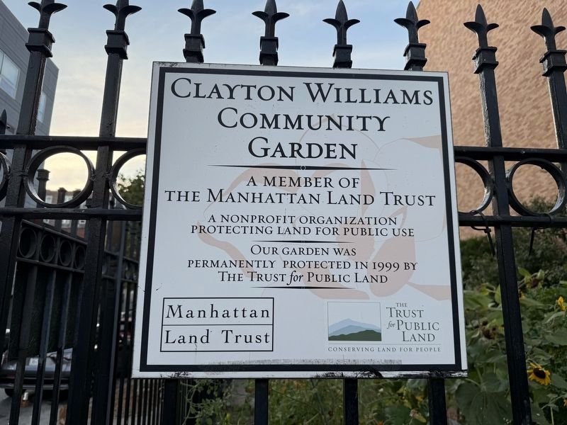Clayton Williams Community Garden Marker image. Click for full size.