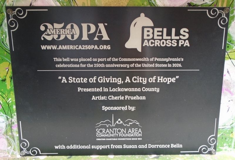 "A State of Giving, A City of Hope" Marker image. Click for full size.