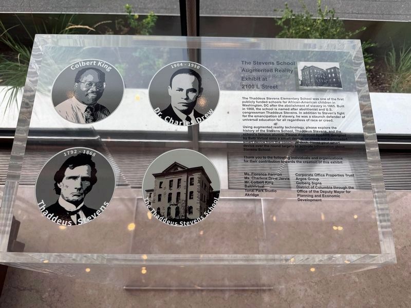 The Stevens School Augmented Reality Exhibit at 2100 L Street. Click for full size. The Stevens School Augmented Reality Exhibit at 2100 L Street image. Click for full size.
